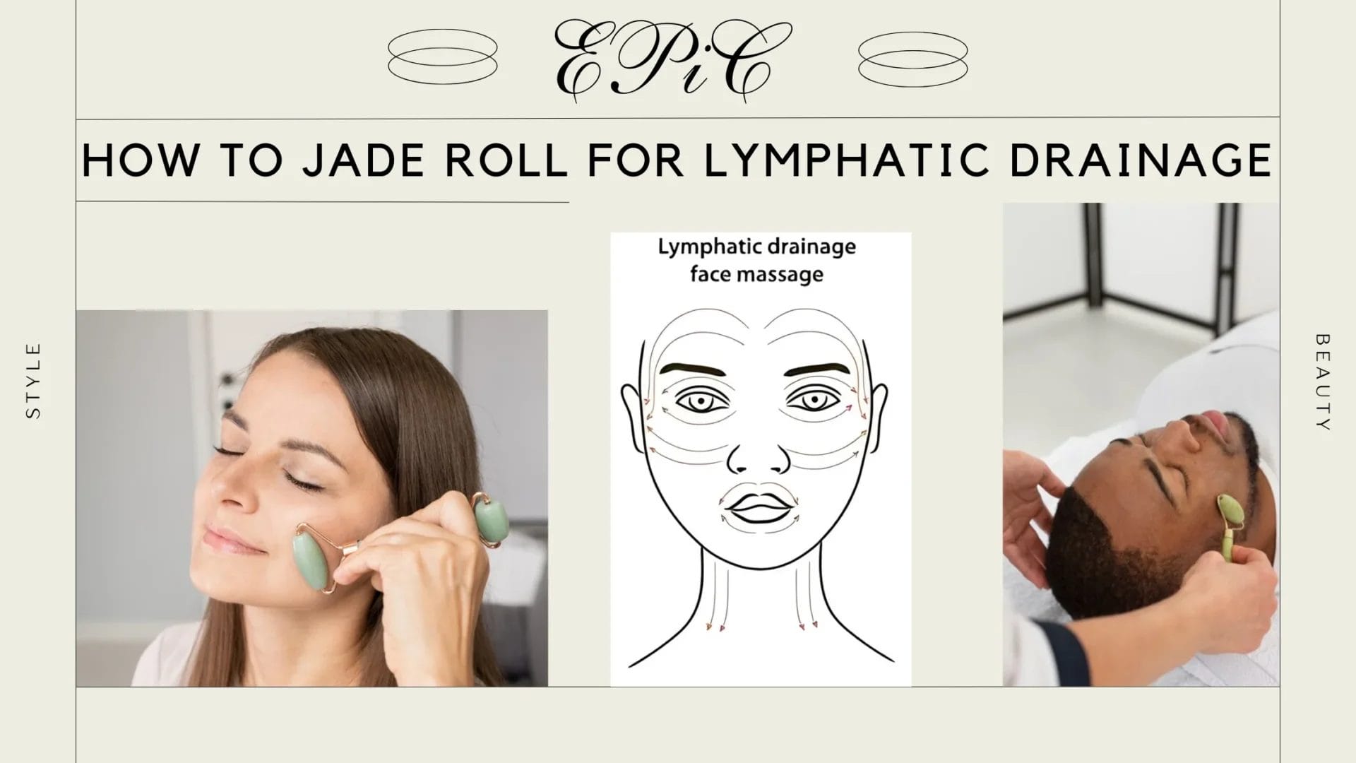 how to jade roll your face for lymphatic drainage