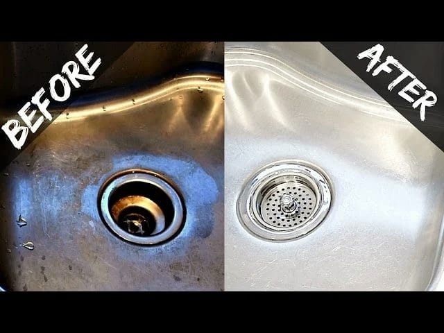clean a stainless steel sink with baking soda