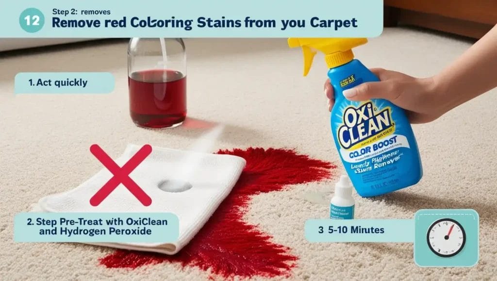 how to get red food coloring out of carpet